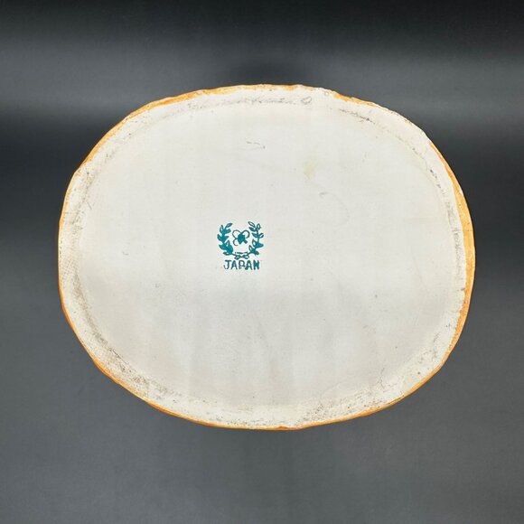 Vintage Big Eyed Face Planter Vase Nippon Yoko Boeki Japan 1950s Orange Kitsch - Picture 7 of 16